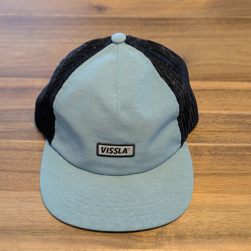 VISSLA Light Blue and Black Mesh Cap